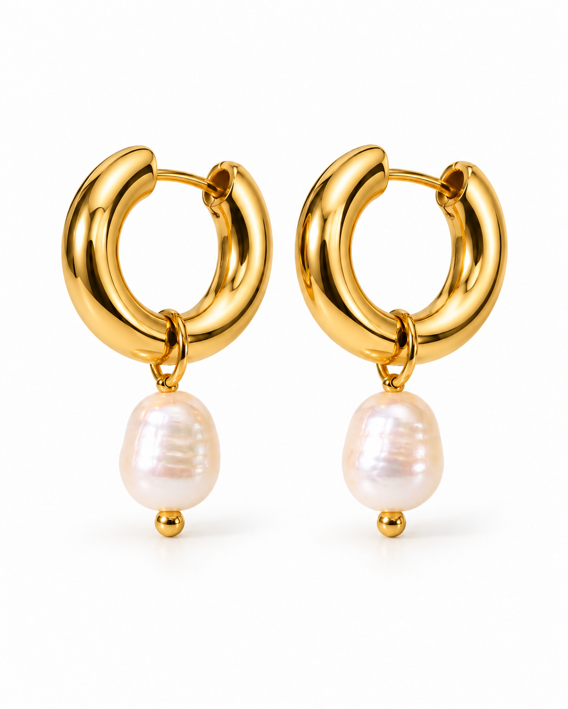 Pearl Drop Hoops