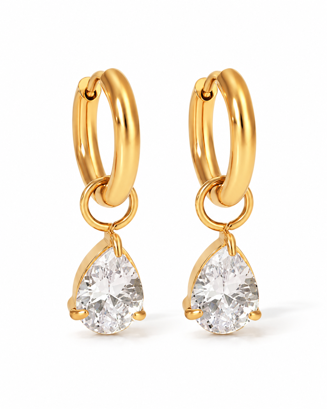 Crystal Drop Hoops