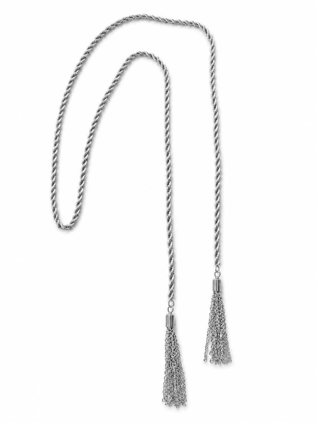 Rope Tassel Necklace – Silver