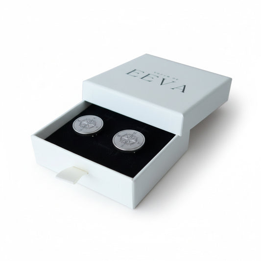 Compass Silver Button Cover | One set