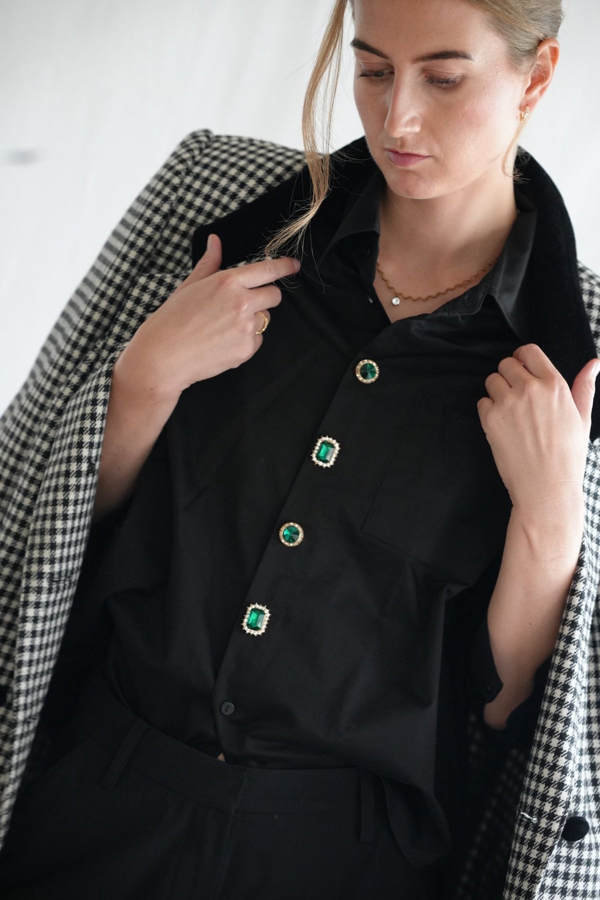 Grace Emerald button cover | One set